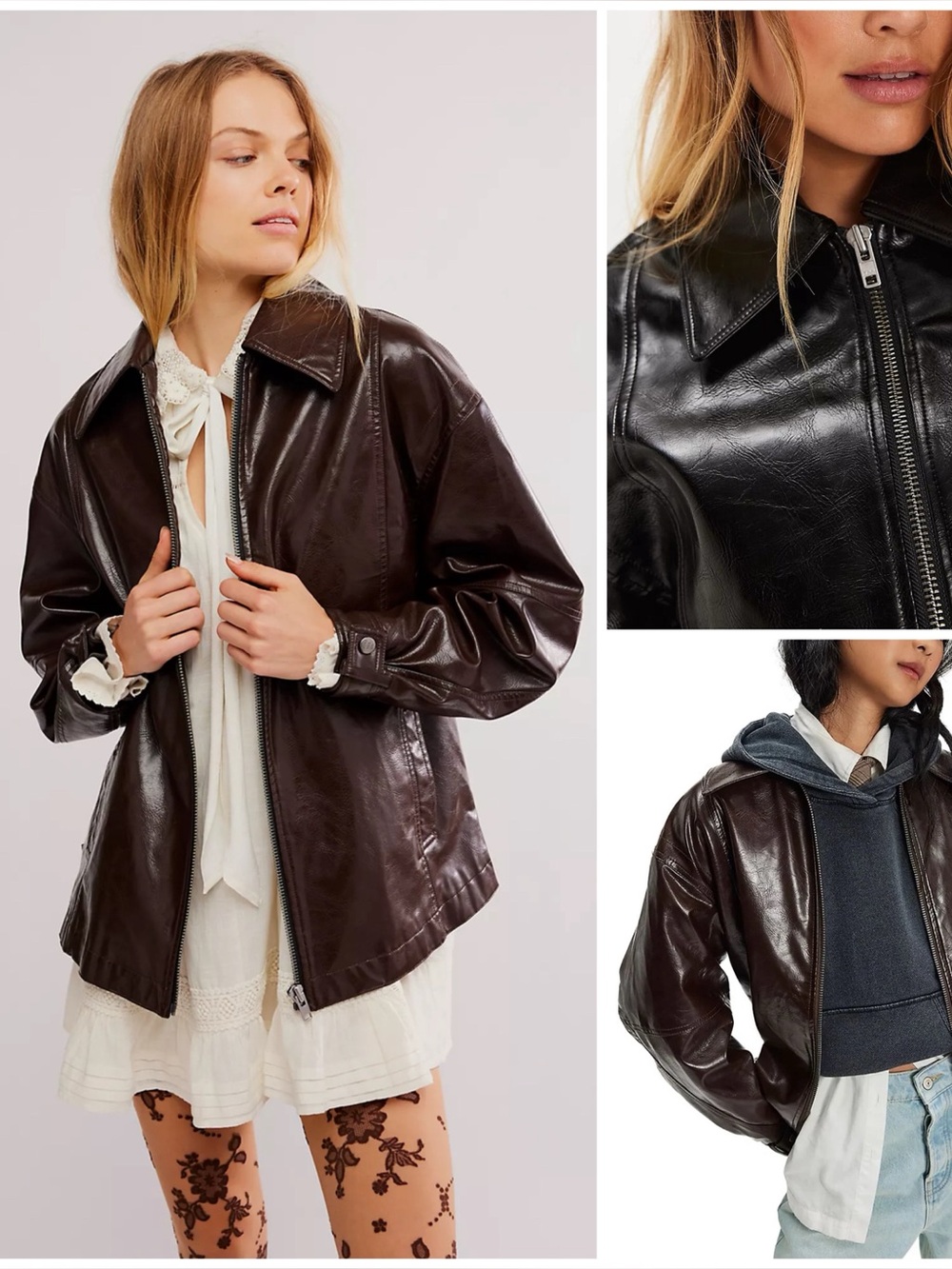 π―πΉ Free People ~ We The Free Sloane Vegan Leather Jacket